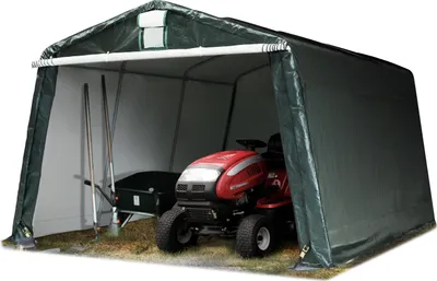 Produktbild von Garagenzelt Unterstand Lagerzelt 3,3x4,7 m in dunkelgrün, stabile Stahlrohrkonstruktion mit PE 450 N Plane