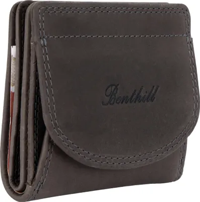 Produktbild von Benthill Kleine Geldbörse Echt Leder RFID | Wiener Schachtel Echtleder Damen & Herren | Minibörse Mini Portemonnaie inkl. Geschenkbox