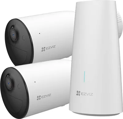 Produktbild von EZVIZ HB3-2 - Video-Überwachungssystem mit zwei batteriebetriebenen 2K WLAN Überwachungskameras, Aktive Verteidigung mit Sirene und Stroboskoplicht