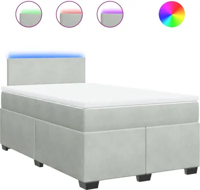 Produktbild von vidaXL Boxspringbett mit Matratze Hellgrau 120x190 cm Samt