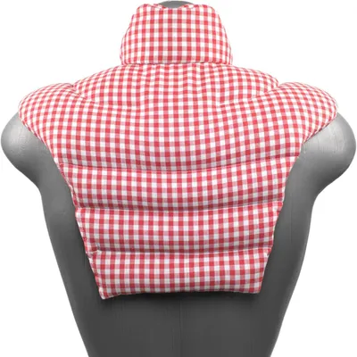Produktbild von Nackenhörnchen HWS - Nacken + Schultern + Rücken - rot-weiß - Bio-Dinkelkissen - Wärmekissen Nackenkissen - Dinkel-Körnerkissen Nacken Schulter Dinkel