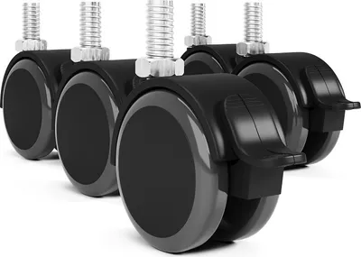 Produktbild von Polyurethan-Möbelrollen Gewinderollen für Möbel 50mm Rollen mit Gewinde geräuscharme Möbelrollen Mit Bremse 5er Pack