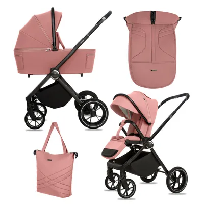 Produktbild von BabyLux® Kinderwagen 2in1 GAVIA, Faltbar Leicht Kombikinderwagen Set incl. Babywanne, Buggy Sportsitz, Wickeltasche und mehr Zubehör, 4 Liegepositionen, 0-22kg (0-4 Jahre), UV Schutz 50+. Belüftung