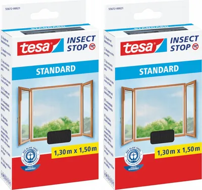 Produktbild von tesa Standard Fensternetz 1,3 x 1,5 m schwarz x 2