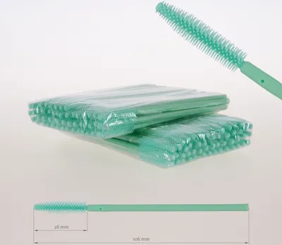 Produktbild von Wimpernverlängerung Wimpernbürste Wimpernbürstchen Mascara Bürste Silikon Grün, Stück:50
