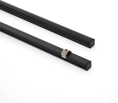 Produktbild von Aluminiumprofil Aufbau 8x8 mit für LED Streifen bis 6 mm Schwarz 2 m Schwarz transluzent