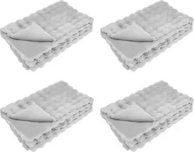 Produktbild von Rutschfeste Decke aus Kunstkaninchenfell Olite 4 pcs Grau