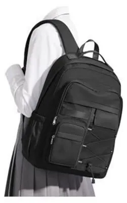 Immagine prodotto di Zaino da scuola per adolescenti, unisex, leggero, zaino da viaggio, da donna/uomo, impermeabile, zaino da giorno, colore nero