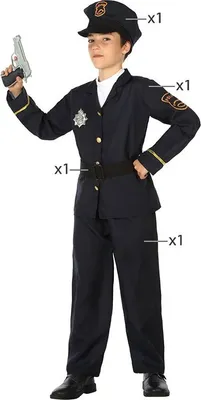 Immagine prodotto di Atosa Marino Costume da poliziotto per bambini nero 5-6 anni nero 5-6 anni