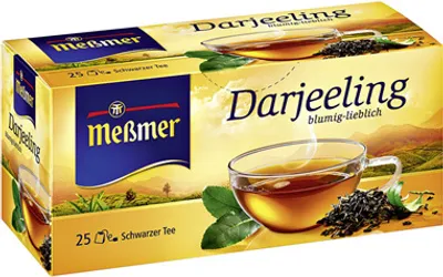 Produktbild von Meßmer Schwarzer Tee Darjeeling blumig-lieblich, 25 Teebeutel - 12 x 44 g