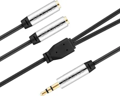 Produktbild von Sentivus Audio Klinke Y-Splitter-Kabel - 0,50m - schwarz - 3.5mm Stecker zu 2x 3.5mm Buchse - für Kopfhörer und Lautsprecher