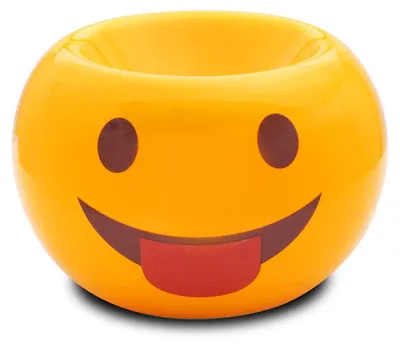 Keramik-Duftlampe Smiley, orange, 15x15x10 cm, mit Teelichthalter