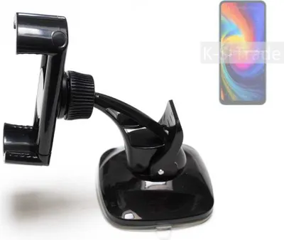 Produktbild von K-S-Trade kompakte Handy-Halterung Windschutzscheibe kompatibel mit UMIDIGI F3 SE Armaturenbrett schwarz Autohalterung KFZ Halter Scheiben-Halterung