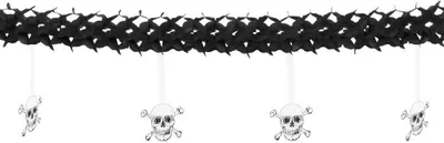 Image de Guirlande en papier tête de mort pour fête d'Halloween sur le thème des pirates