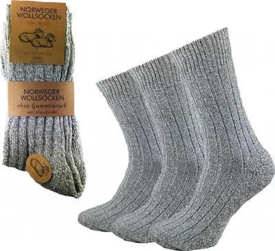 Image de Garcia Pescara 3 paires de chaussettes norvégiennes Gris taille 43-46 Chaussettes d'hiver pour pieds chauds