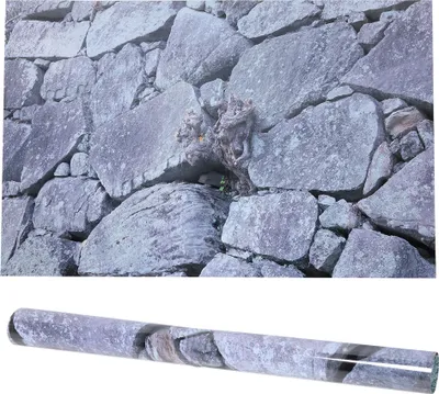 Produktbild von Steinstein Hintergrund Dekorative Aufkleber Wandbild Landschaftsmalerei für Aquarium Fischtank91 x 50 cm