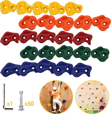 Produktbild von Jiubiaz 30X Klettergriffe Kletterfelsen für Spielturm bis 200 kg Kletterwand Klettersteine