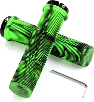 Produktbild von Fahrradlenkergriffe 22 mm, ergonomische Handgriffe, Aluring, Gummi, für Mountainbike