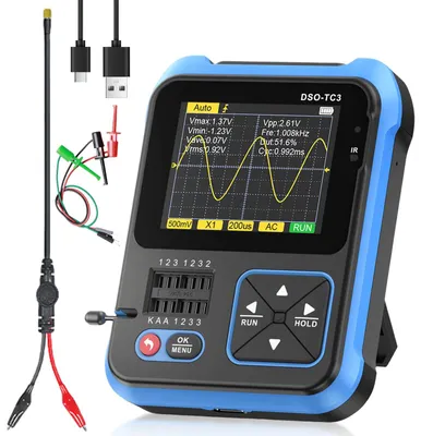 3-in-1 Digitaloszilloskop, 500 kHz, Transistortester, Signalgenerator