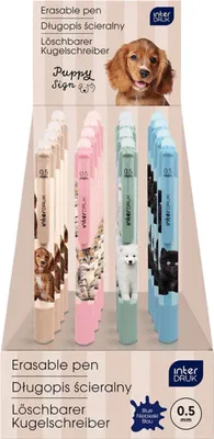 Zdjęcie produktu dla Interdruk Długopis Scieralny Motyw Zwierzęta Puppy Sign Opakowanie 24 Szt