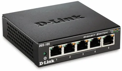 Produktbild von D-Link DGS-105 Unmanaged L2 Gigabit Ethernet (10/100/1000) Schwarz