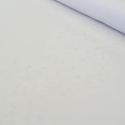 Produktbild von Tischdeckenstoff Meterware Tischwäsche Damast Teflonbeschichtung Ranken weiß 160cm