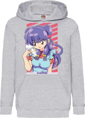 Produktbild von Kinder Kapuzenpullover Ranma Shampoo, 9-11 Jahr - 140 / Grau