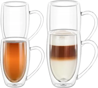 Produktbild von Wilmax Doppelwandige Glasbecher 2x400 ml 2x250 ml 4er Set WL-888741/A2-888739/A2