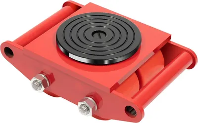 Immagine prodotto di Rullo per spostamento macchine, portata 6000 kg, manovrabilità a 360°, rosso