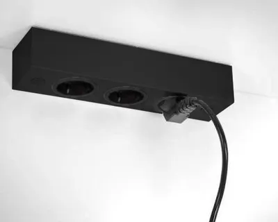 Produktbild von Thebo Ecksteckdose 174828 Schwarz ST 3002 3fach 240 x 63 x 48 mm