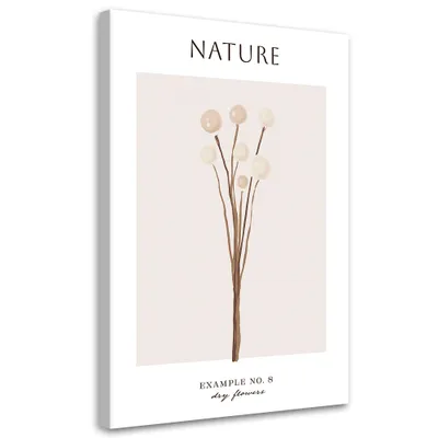 Image de Toile Fleur séchée - Nature 40x60 Feeby Beige image pour le mur prête à accrocher