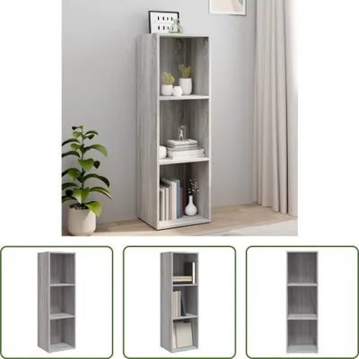 Produktbild von The Living Store Bücherschrank/TV-Schrank Grau Sonoma 36x30x114 cm Holzwerkstoff