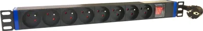 Produktbild von DSIT 19” Steckdosenleiste mit Erdungsstift (DS-8PDU-PE)
