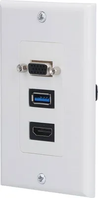 Zdjęcie produktu dla Gniazdo ścienne audio-wideo 5 Gb/s Wbudowana instalacja Port multimedialny Panel kompozytowy wideo