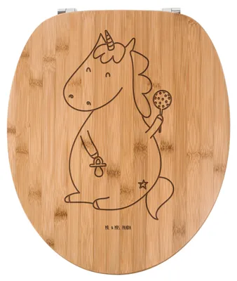 Produktbild von Mr. & Mrs. Panda Klositz Einhorn Baby - Transparent - Geschenk, WC-Brille, WC Brille, Unicorn, Geburtstag, holz sitz, Klodeckel, Einhörner, Mutter, Toilettendeckel
