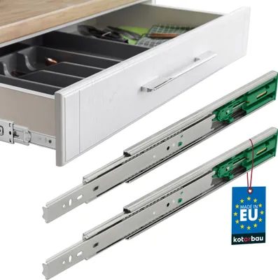 Productafbeelding van KOTARBAU® Volledig Uittrekbare Ladegeleiders Met Softclose - 300 mm Zelfsluitende Telescopische Rails in Staal