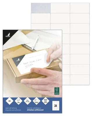 Productafbeelding van Etiket Kangaro ILK 70x37mm doos à 100 vel 24 etiketten per  A4 vel