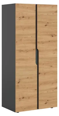 Produktbild von xonox.home Kleiderschrank 2-türig Anga anthrazit/ Artisan Eiche Nachbildung B/H/T: 80x180x51 cm