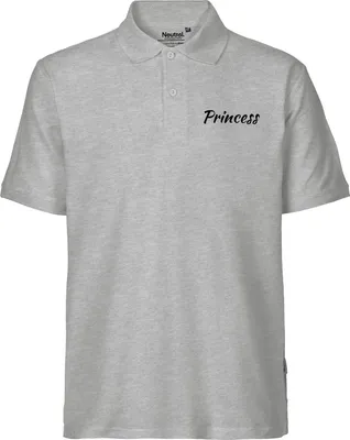 Produktbild von Huuraa Herren Polo Shirt Princess Schriftzug M Sport Grey Bio Baumwolle Fairtrade Poloshirt Geschenkidee