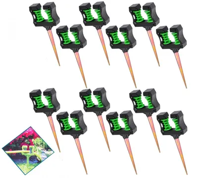 Produktbild von 12er-Set Gartenschlauch Umlenkrollen mit 2 Rollen und Erdspieß Schlauchhalter