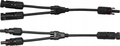 Produktbild von Y Solarstecker Verteiler Buchse für Solarpanel mit Kabel Adapter Paar Solarkabel +/- 2-Fach Verbinder Photovoltaik