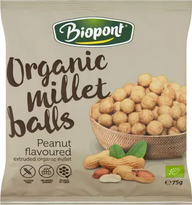 Zdjęcie produktu dla CHRUPKI JAGLANE Z ORZESZKAMI ZIEMNYMI PRAŻONYMI BEZGLUTENOWE75 g - BIOPONT