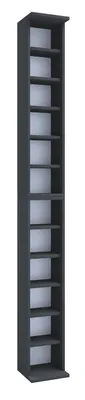 Zdjęcie produktu dla Drewniana półka stojąca | Oszczędzanie miejsca Szafka CD na 204 płyty CD lub 72 DVD | Wymiary: H. 180 x W. 21 x D. 20 cm | Elegancka półka DVD stojąca | Półka Blu-Ray | Półka CD - Bigol