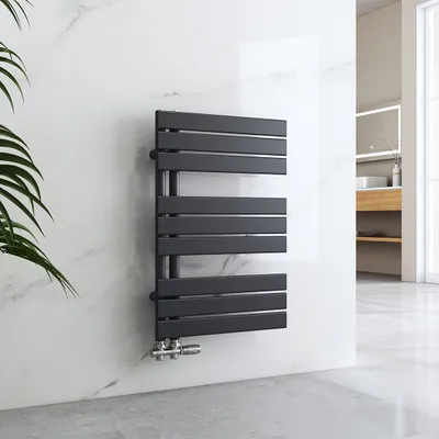 Produktbild von EMKE sušák na ručníky Koupelnový radiátor Deskový radiátor Boční připojení Nástěnný ohřívač vody 762 x 500 mm Antracitová barva