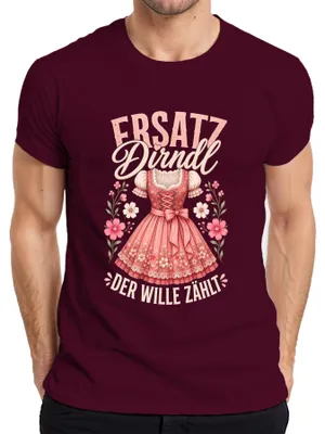 Productafbeelding van Alternatief Dirndl, Het is de intentie die telt, , traditionele kleding, lederen broek, Beieren, heren T-shirt, bordeauxrood, 3XL