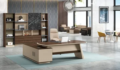 Produktbild von Büroeinrichtung Schreibtisch Tische Chef Tisch + Aktenschrank Regal 2tlg. Set