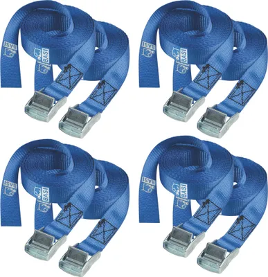 Produktbild von BASI - Spanngurt 8er Set - SG 306 - Blau - mit Klemmschloss - - Zurrkraft 100 kg - 4x0004-0306