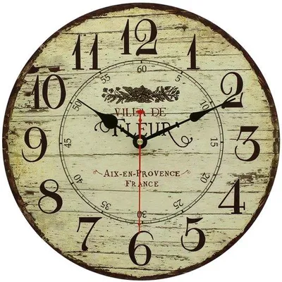 Immagine prodotto di Orologio da parete in legno da 14 pollici, in stile, a batteria, decorativo