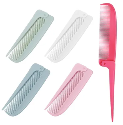 Image de Mini brosse à cheveux pliable Set de peignes pour la coiffure, 5 pièces