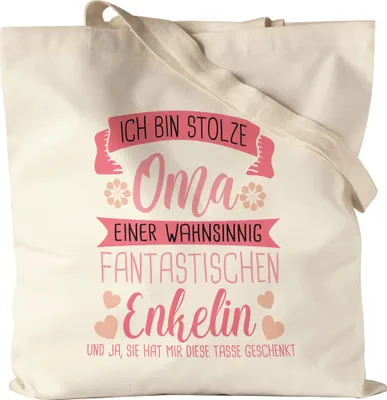 Produktbild von Ich Bin Stolze Oma Stoffbeutel Jutebeutel Canvas Familie Großmutter Omi Liebe Stolz Glück Enkelin Enkelkinder Verwandtschaft Geschenke